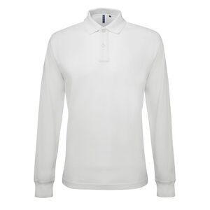 Asquith & Fox Mens Classic Fit Long Sleeved Polo Shirt / White